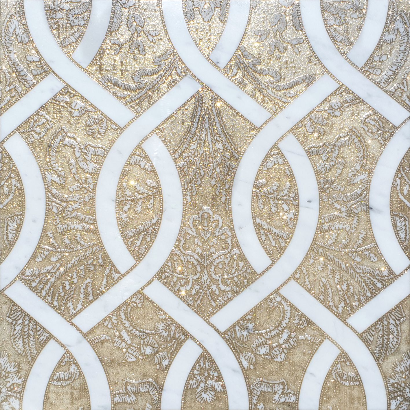 ASTER OLD G BIANCO CARRARA OLD GOLD POWDER DIM.CM. 80X80X1