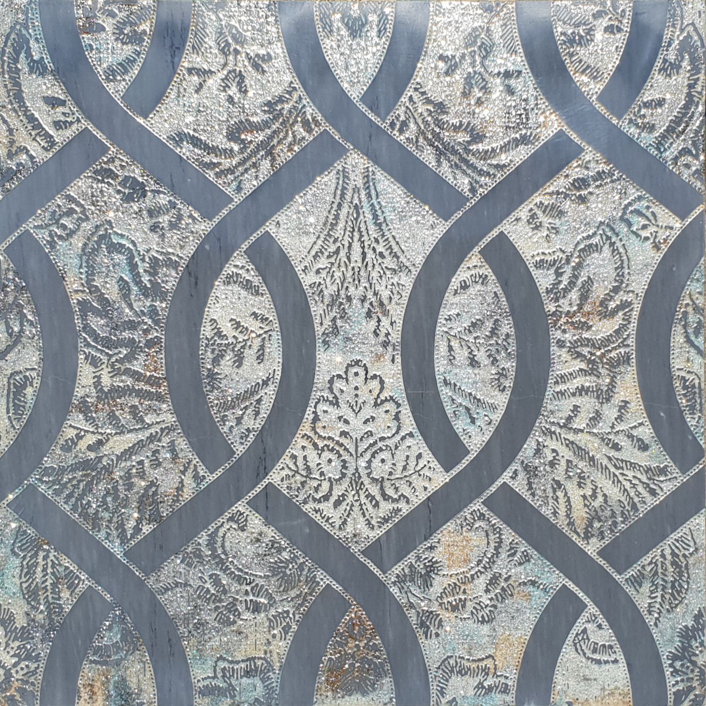 ASTER NS BARDIGLIO MULTICOLOR SILVER POWDER DIM.CM. 80X80X1