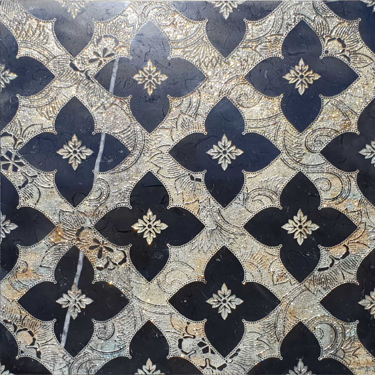 SIDUS NERO MARQUINIA MULTICOLOR GOLD POWDER DIM. CM. 80X80X1