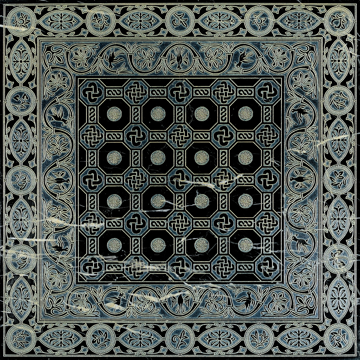 PERIPÈTIA OLD Cm 40x40x1 Nero Marquinia