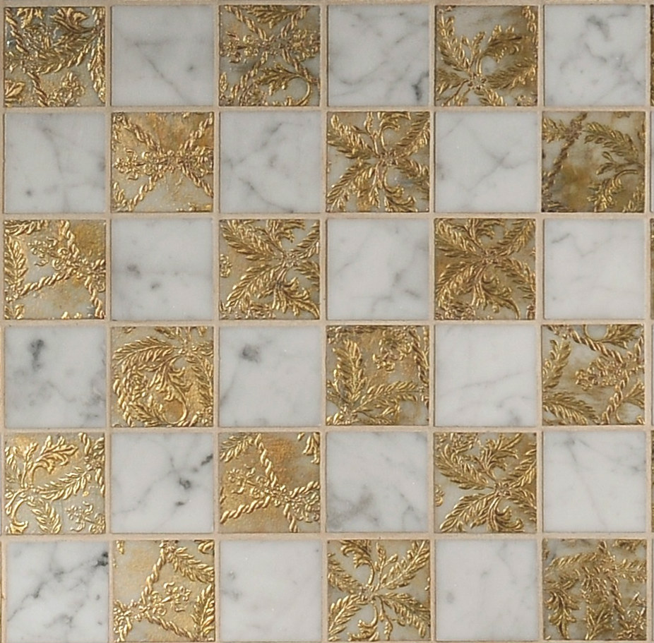 ALFA CRUCIS TS CM 30,5X30,5X1 BIANCO CARRARA GOLD