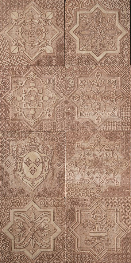 RINASCIMENTO 8 INSERTI CM 14,8X14,8X1 TRAVERTINO CLASSICO
