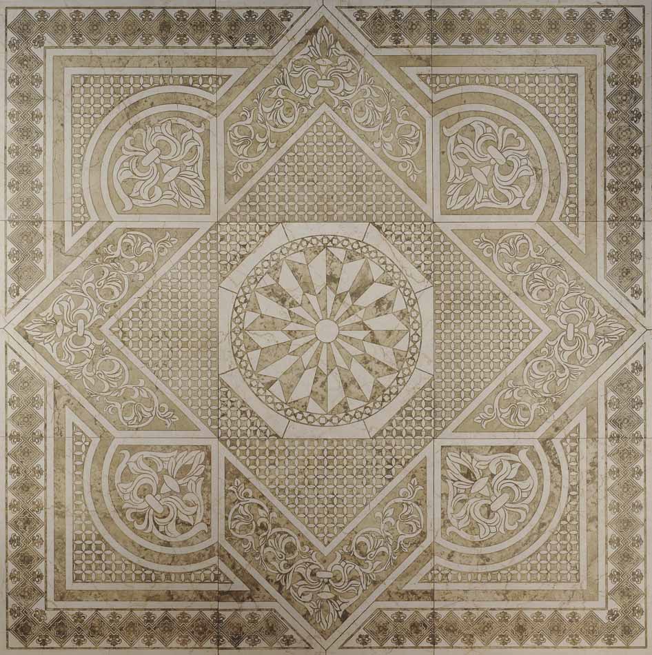 Selinunte Cm120x120x1 Botticino (9 x cm 40x40x1)