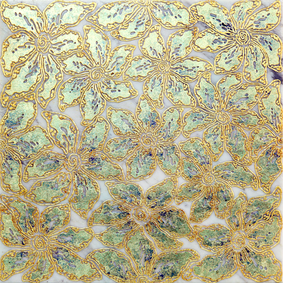 HETEREA TS Cm 40x40x1 Bianco Carrara Gold
