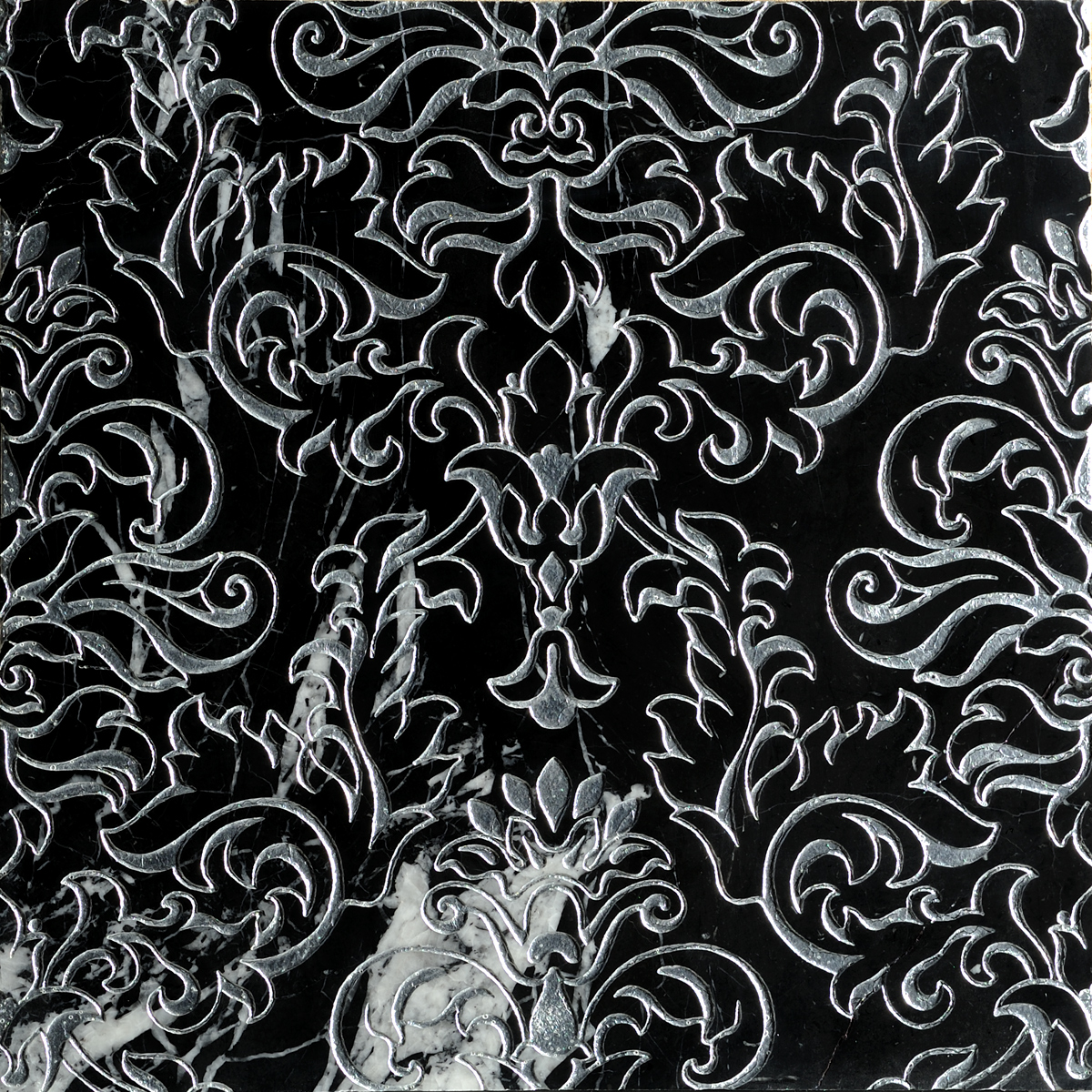 DHIASOMA T Cm 30,5x30,5x1 Nero Marquinia Silver
