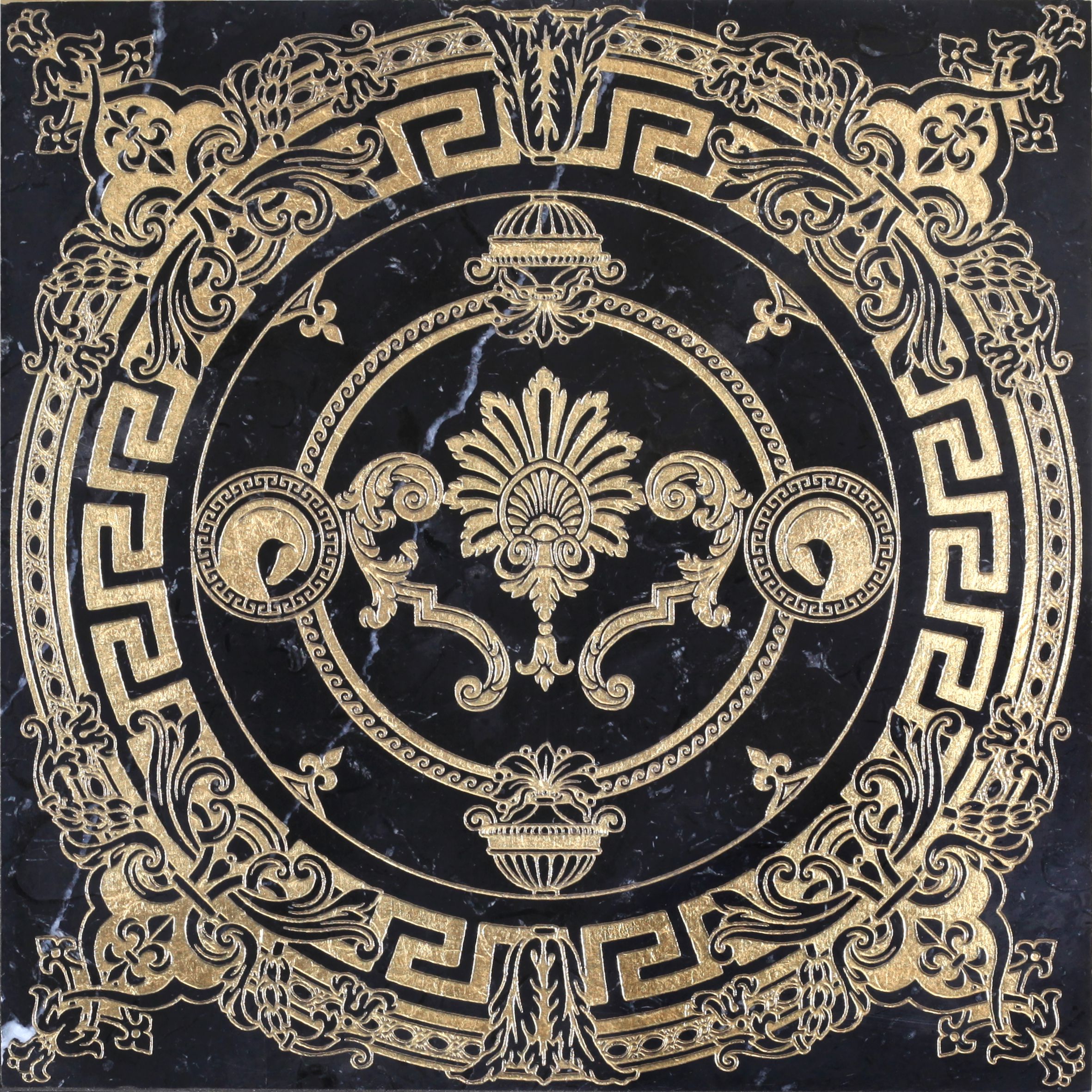 HELLENIC NERO MARQUINIA - GOLD DIM. CM. 40X40X1