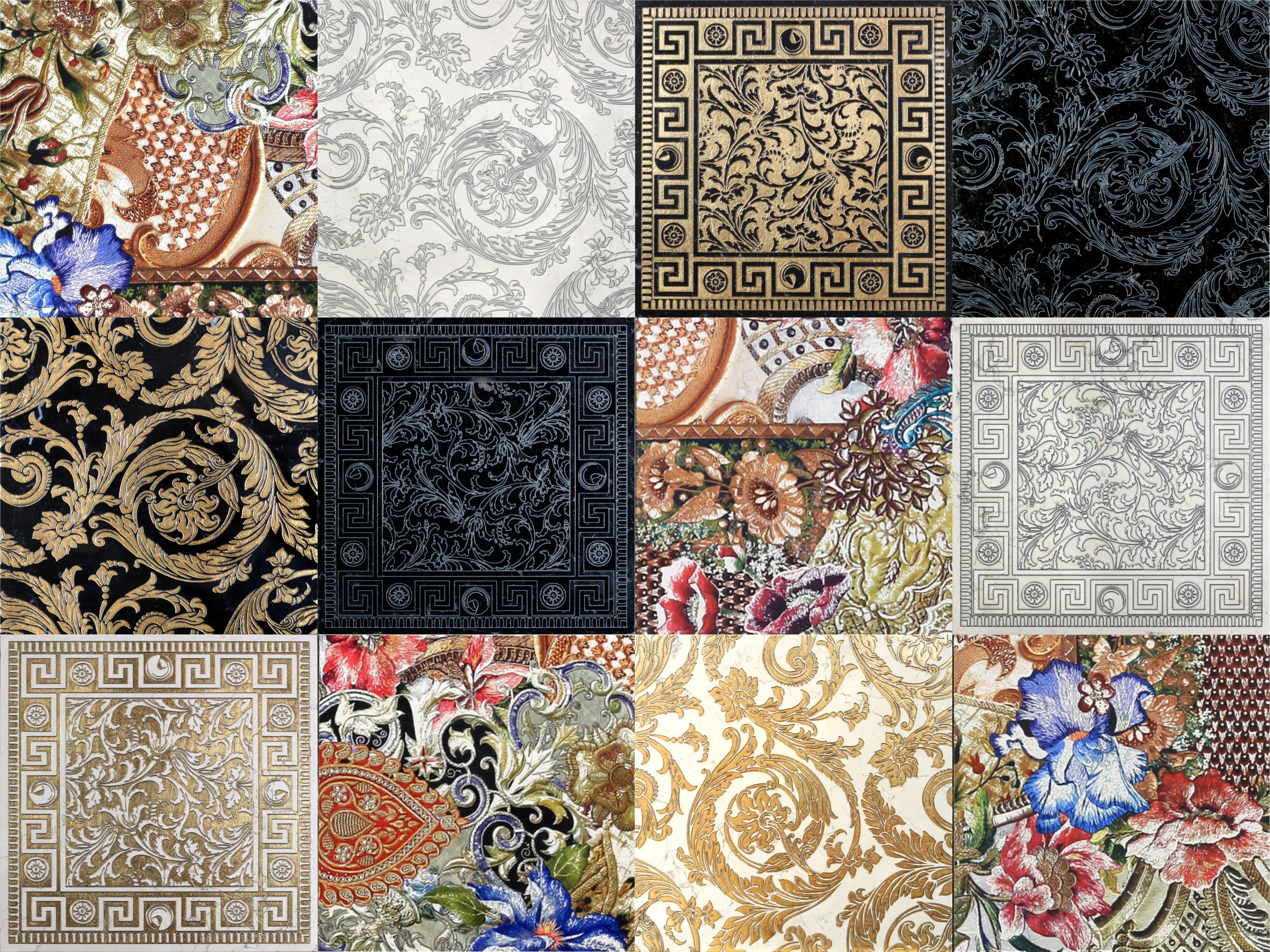 IRIS COMPOSITION 12 PCS MIXED MARBLE AND FINISH EACH TILE DIM. CM. 30.5X30.5X1