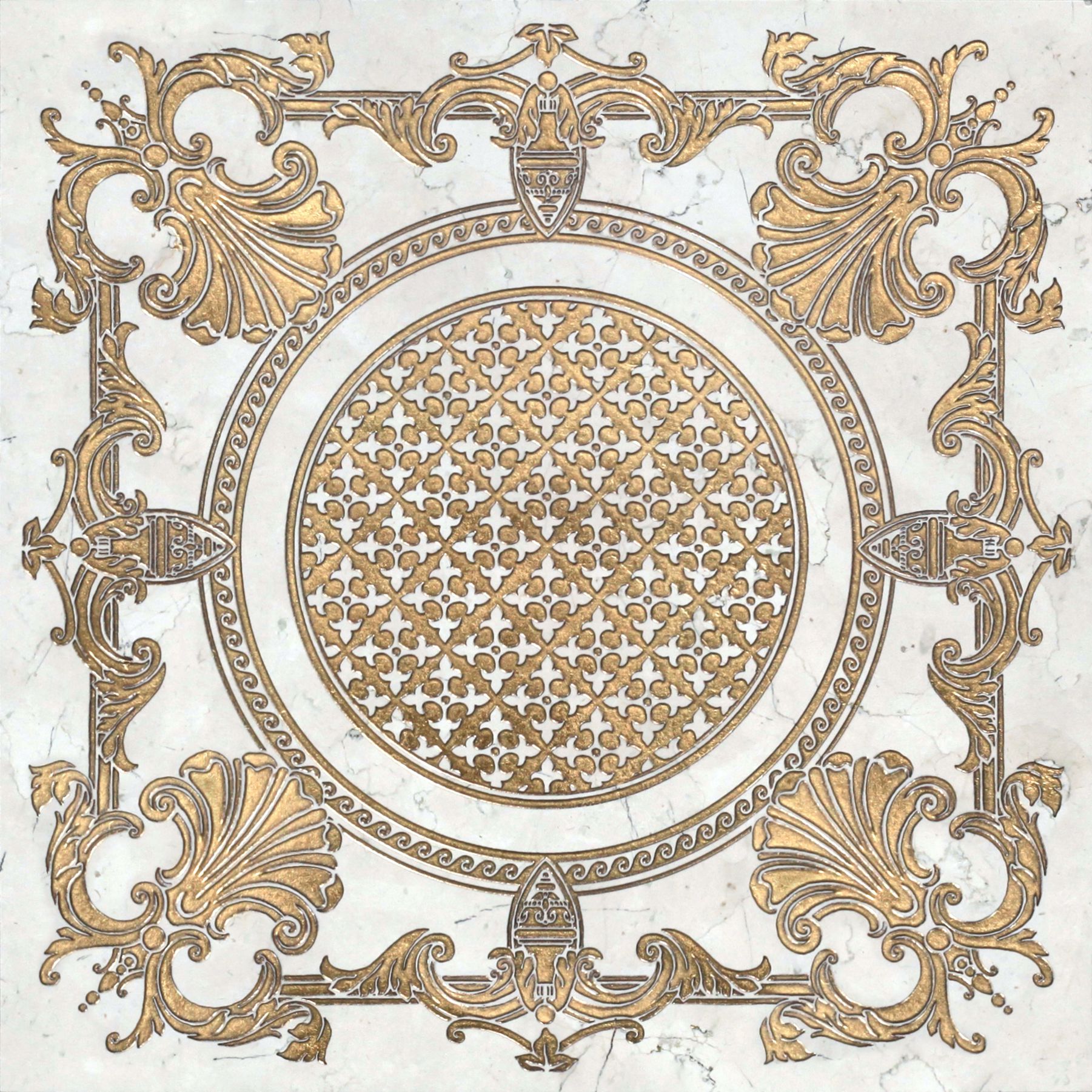PEGASUS BIANCONE - GOLD DIM.CM. 40X40X1