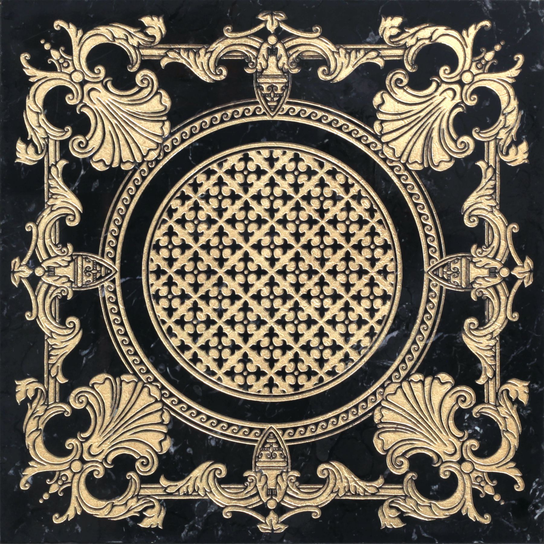 PEGASUS NERO MARQUINIA - GOLD DIM.CM. 40X40X1