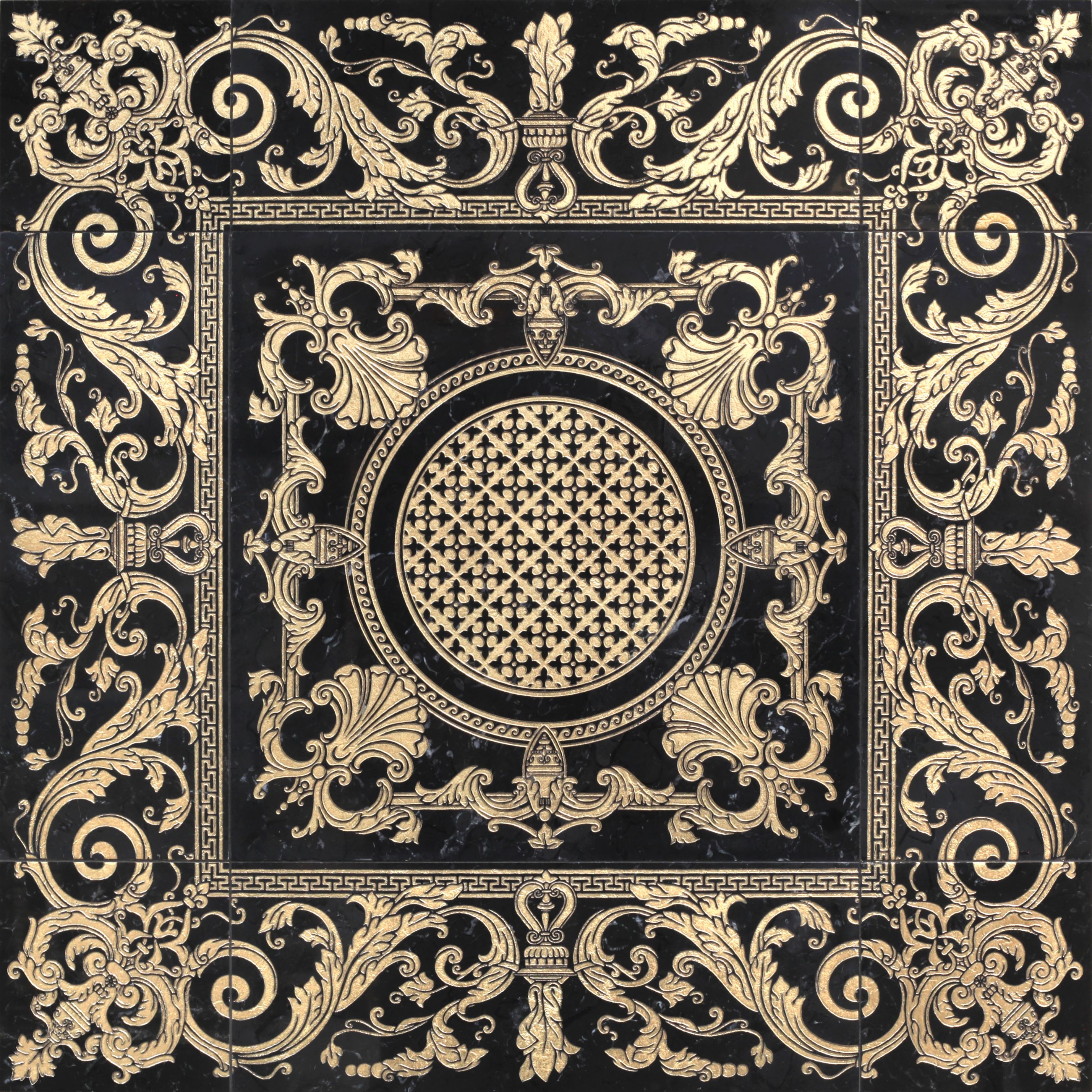 SELENE COMPOSITION NERO MARQUINIA - GOLD DIM.CM. 69.6X69.6X1