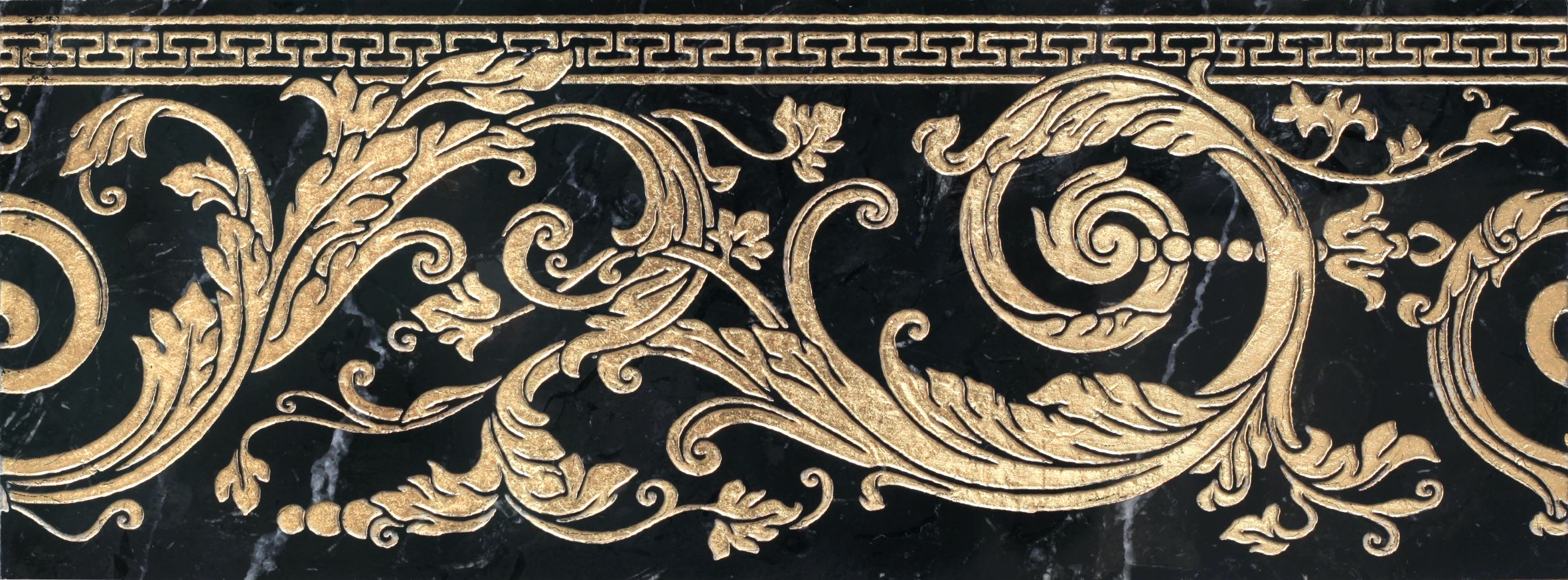 THALIA BORDER NERO MARQUINIA - GOLD DIM.CM. 14.8X40X1
