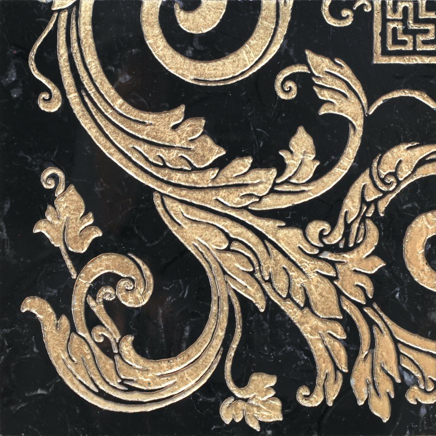 THALIA CORNER NERO MARQUINIA - GOLD DIM.CM. 14.8X14.8X1