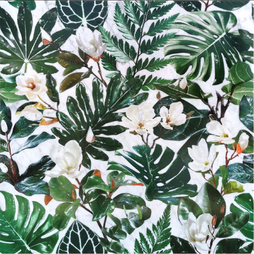 TROPICAL BIANCO CARRARA ETCHED DIM. CM. 80X80X1