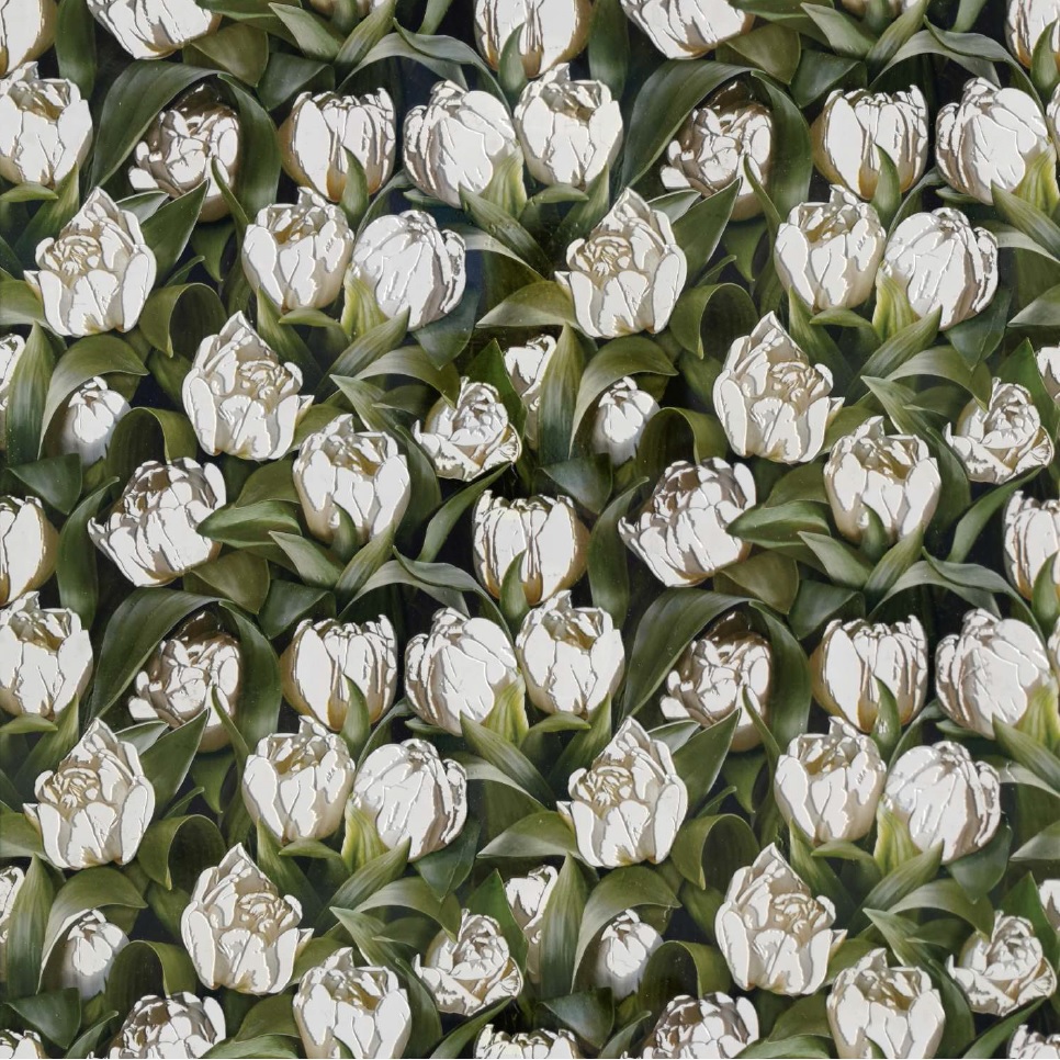 TULIPS MARBLE BIANCONE ETCHED DIM. CM. 80X80X1