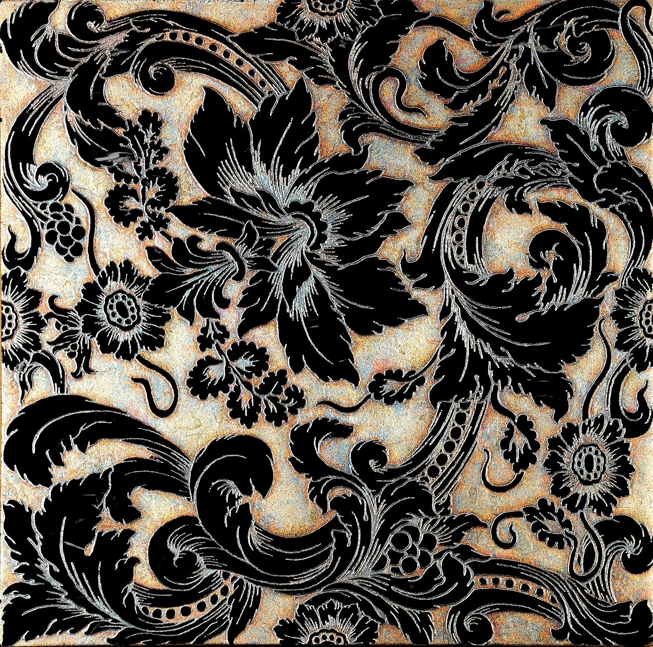 ALGEDI T Cm 40x40x1 Nero Marquinia Silver