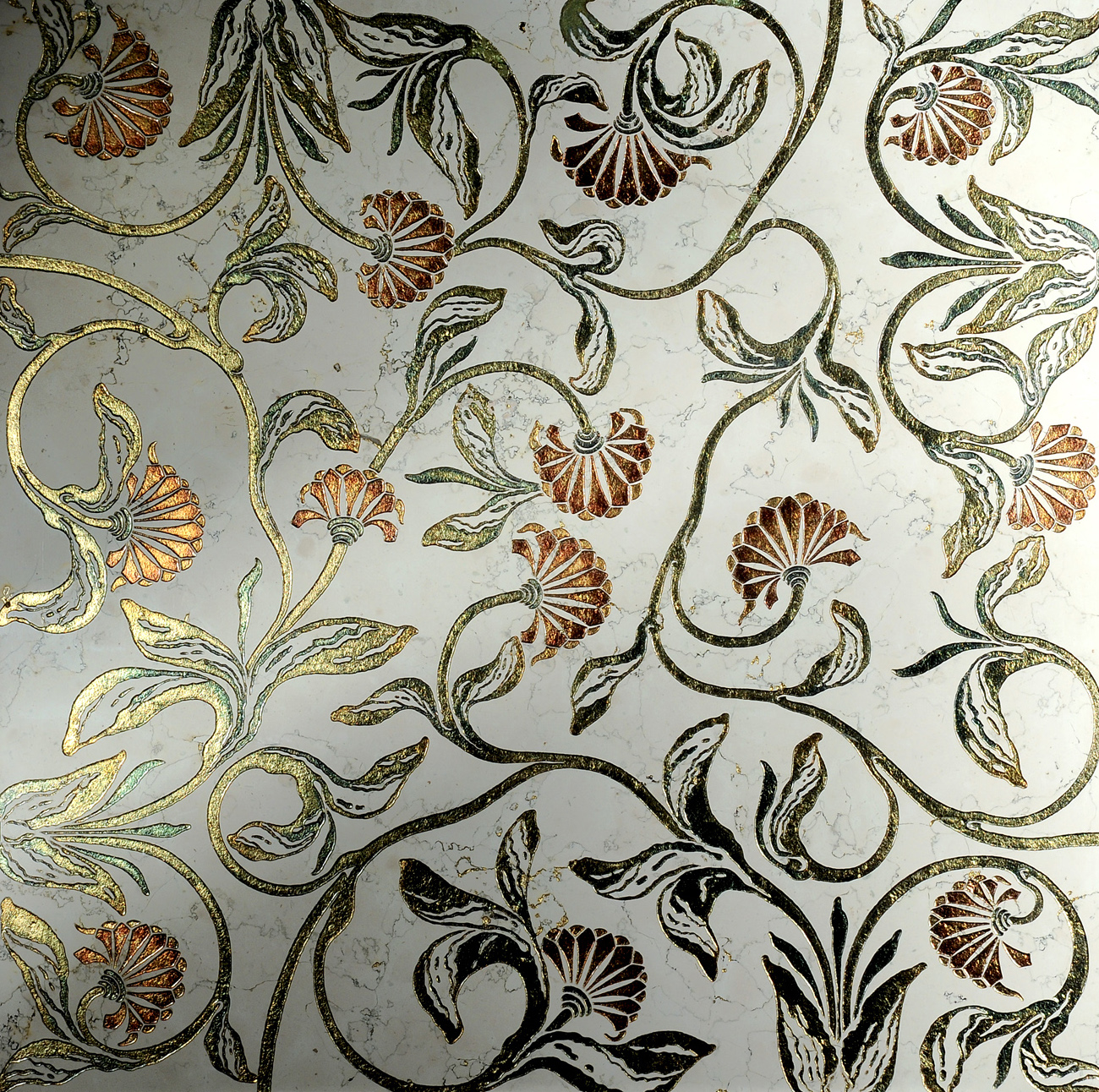 HAMAL S Cm 61x61x2 Biancone Gold