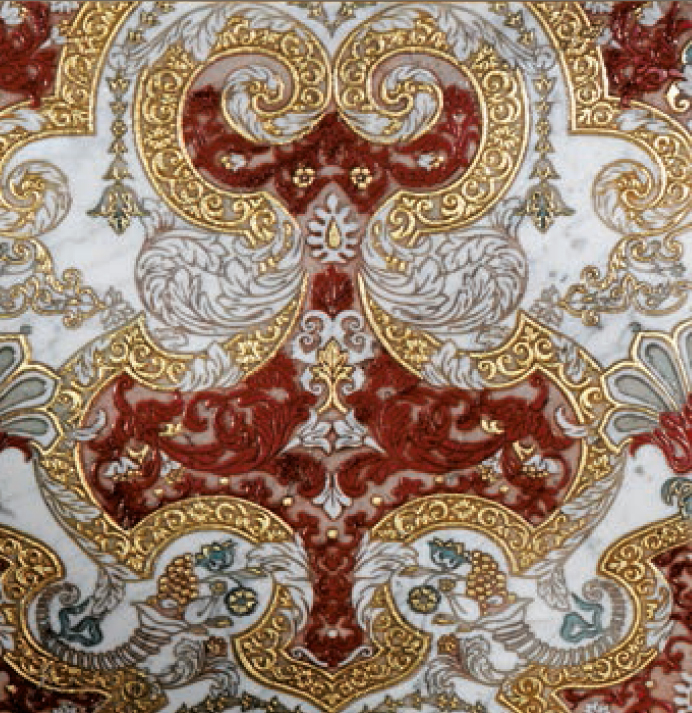 MEROPE TSS Cm 40x40x1 Bianco Carrara Rosso Gold
