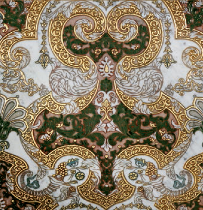 MEROPE TSS Cm 40x40x1 Bianco Carrara Verde Gold