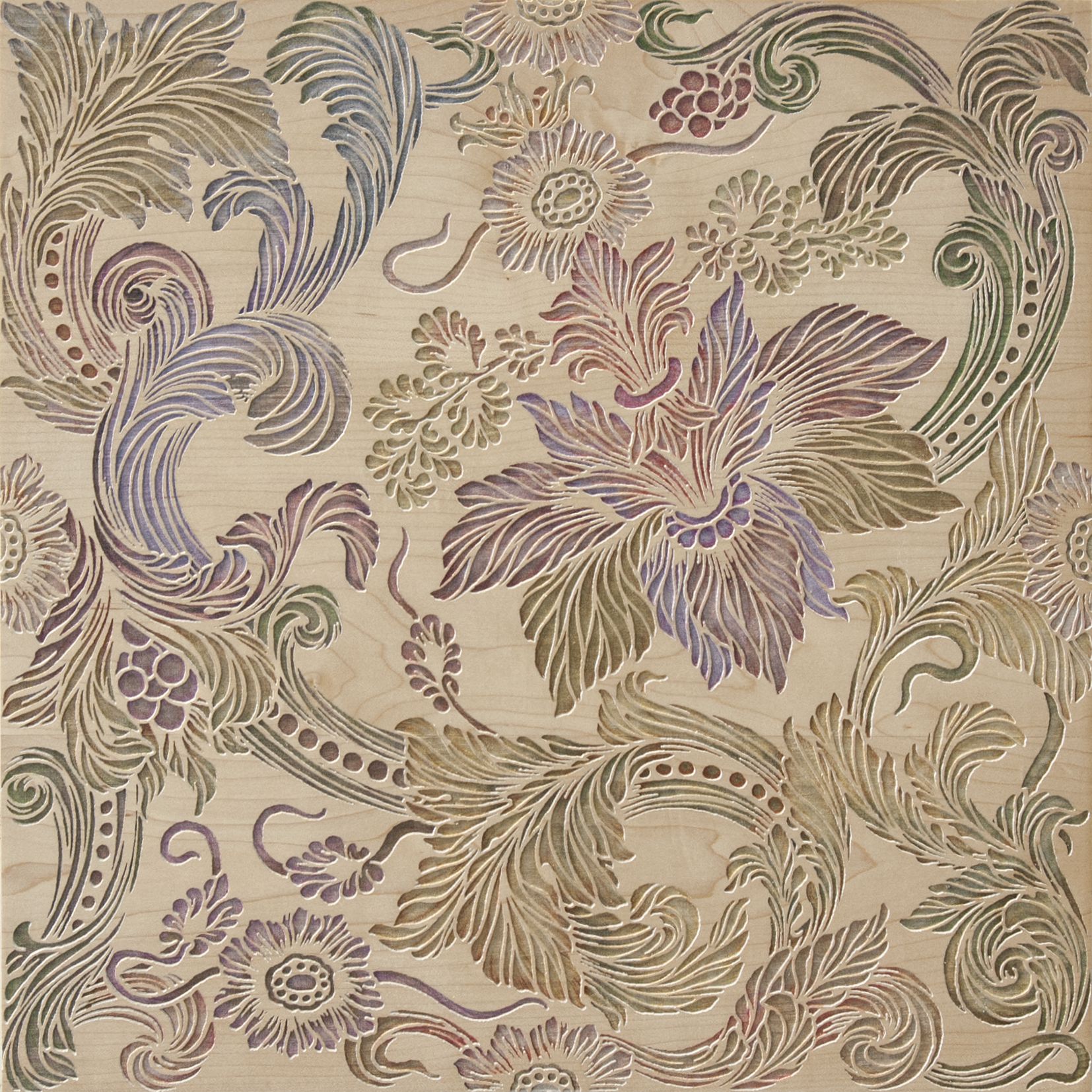 ALGEDI MULTICOLOR cm 40x40x2 legno Acero inciso multicolor