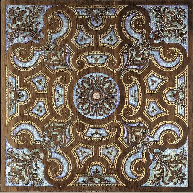 ENIA T cm 40x40x2 Noce/silver