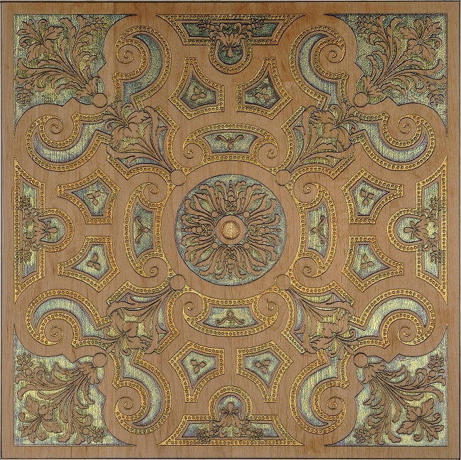 ENIA T cm 40x40x2 acero/gold
