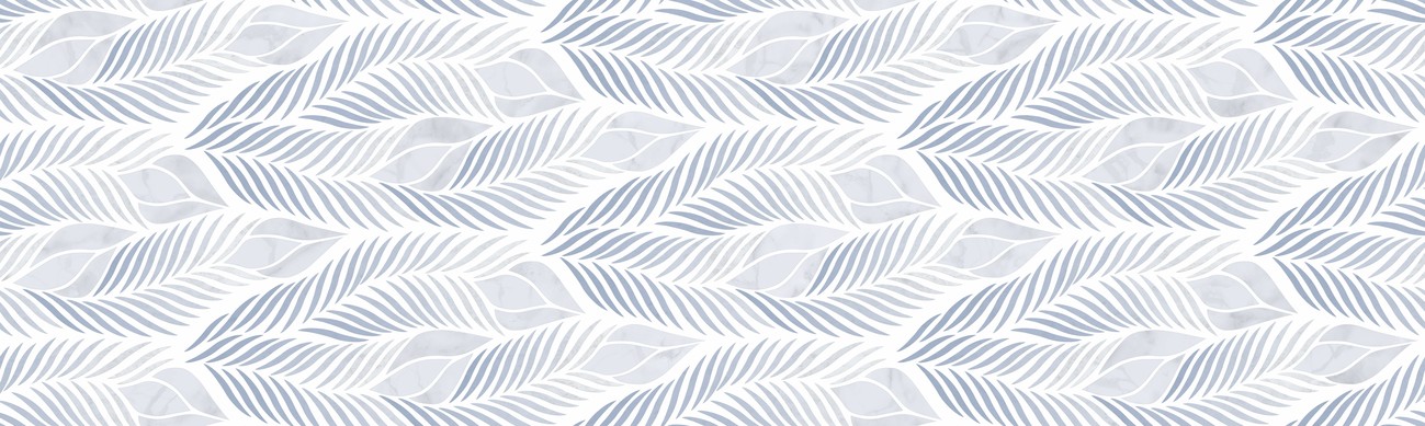 Leaves Blue Glossy 30X100