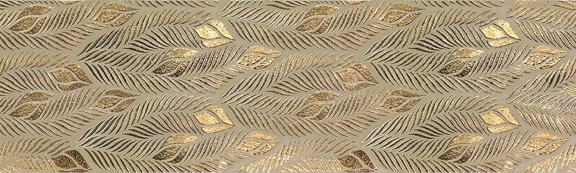 Leaves Gold Glossy 30X100
