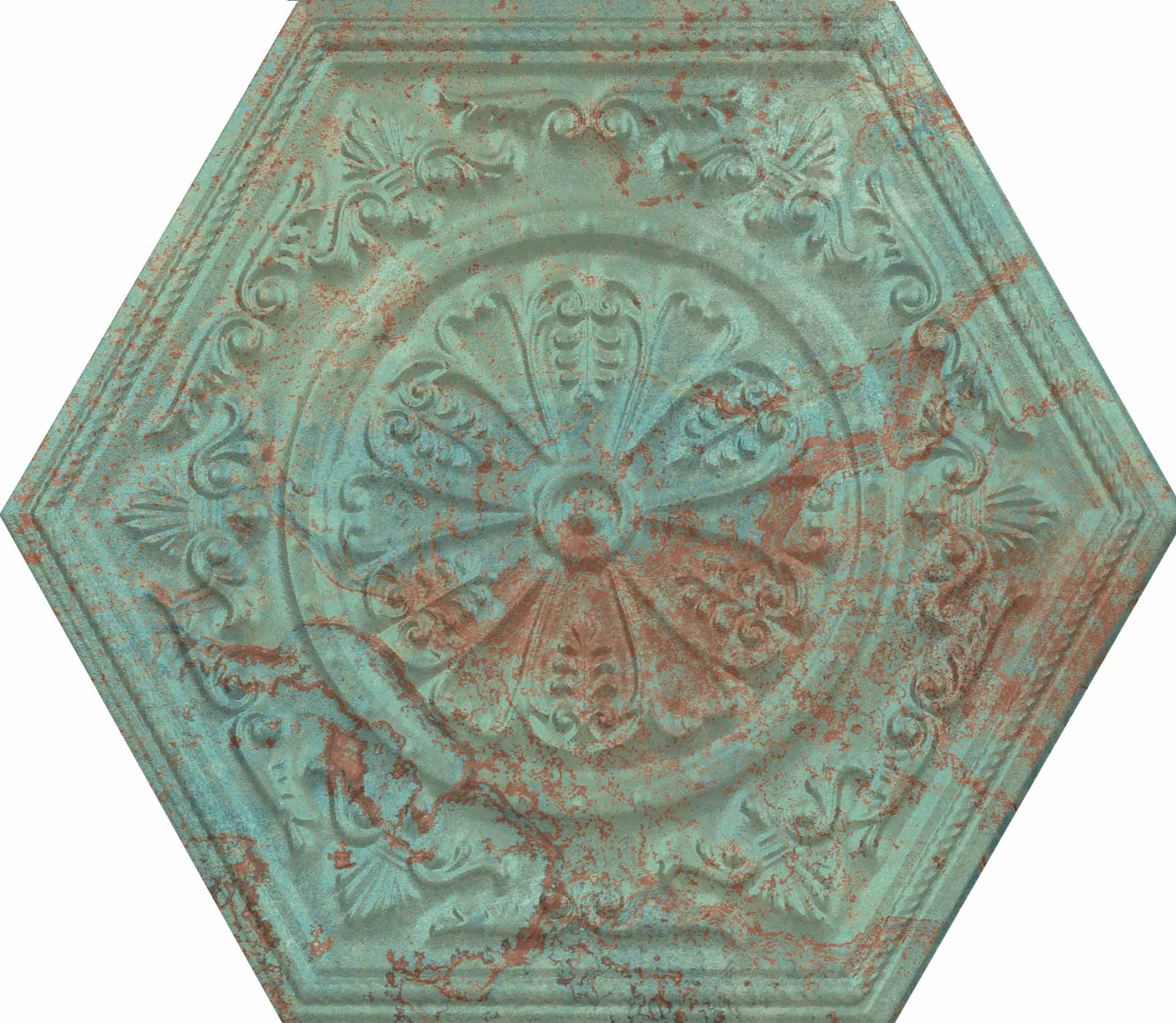 Zinc Green Mix Decor Hexagon Hex 25X30