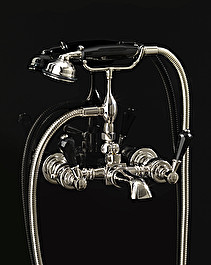 Antique bath and shower mixer deck mounted