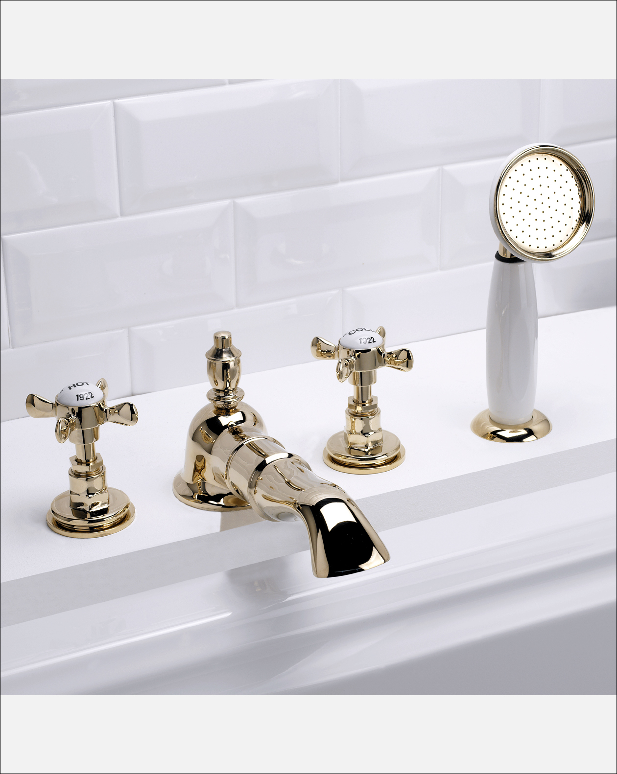 Antique bath and shower mixer deck mounted