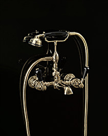 Antique bath and shower mixer deck mounted