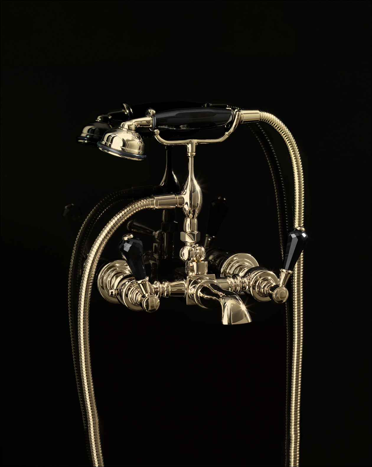 Antique bath and shower mixer deck mounted