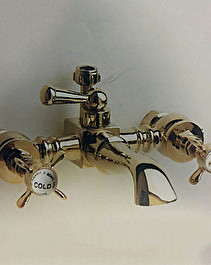 Antique bath and shower mixer wall mounted