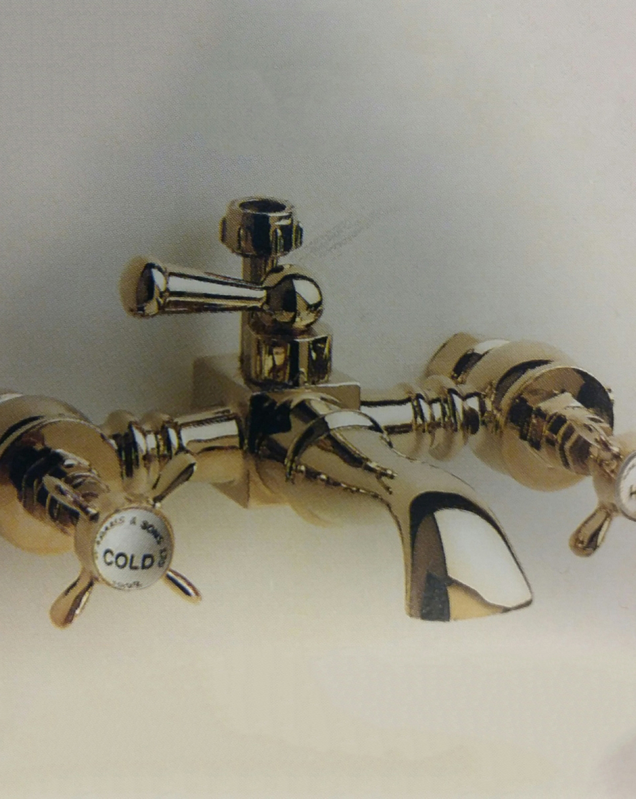 Antique bath and shower mixer wall mounted