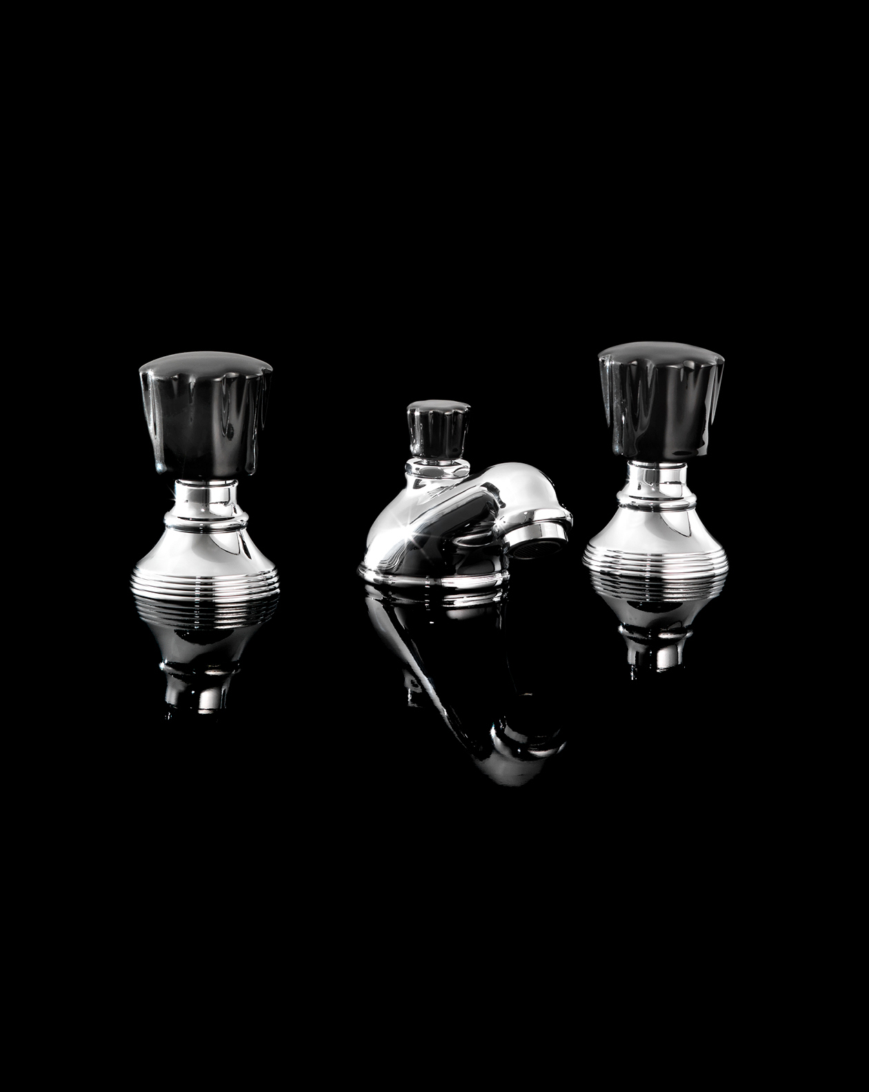 Black Morris 3 hole bidet set