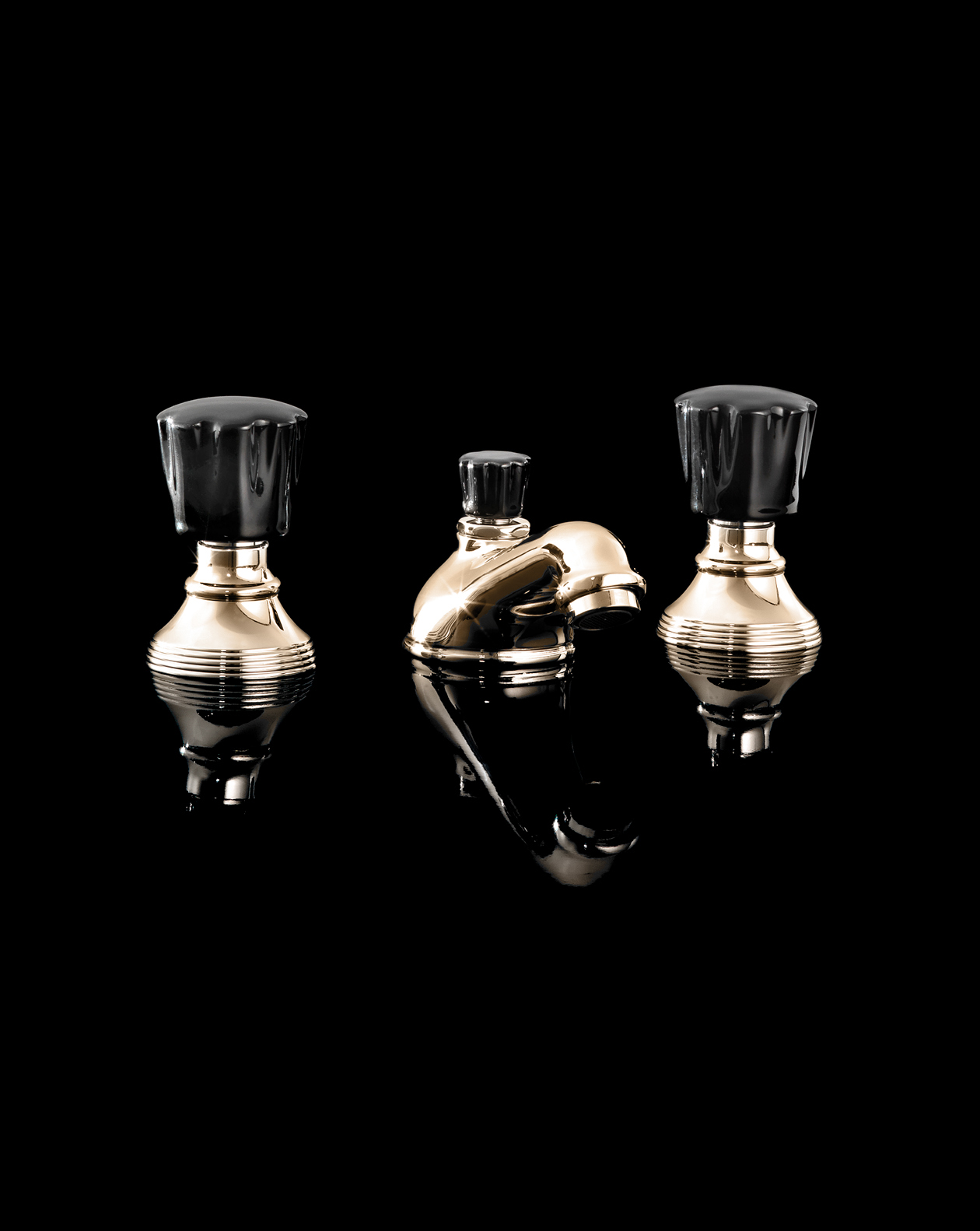 Black Morris 3 hole bidet set