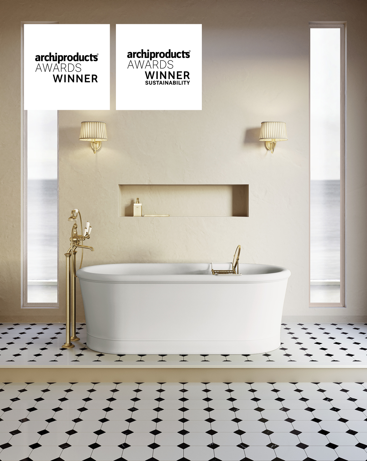 Celine Petite White Bathtub
