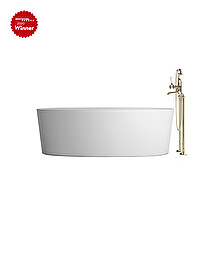 Dove bathtub without plinth in White Tec Plus