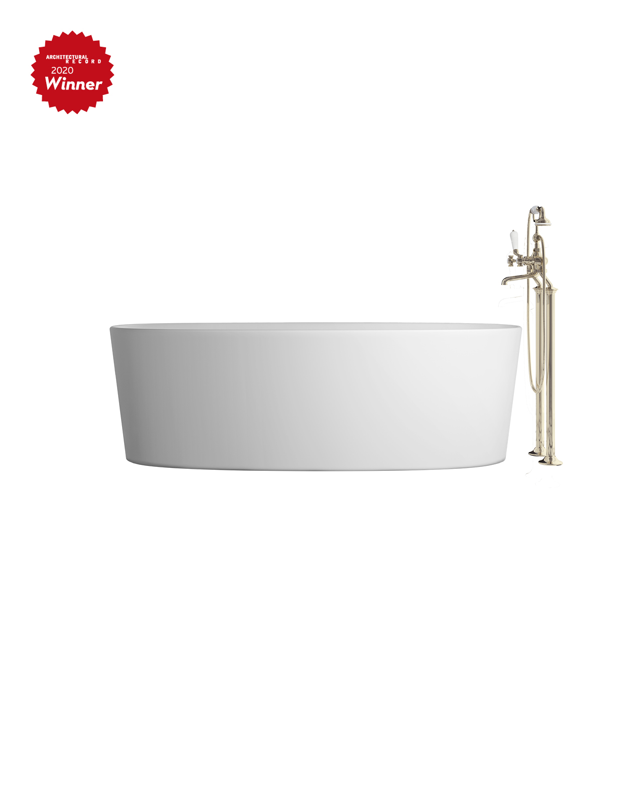 Dove bathtub without plinth in White Tec Plus