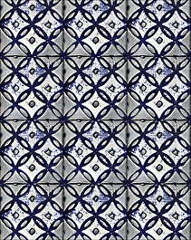 Flora Tiles Clover Blue Spring wall covering