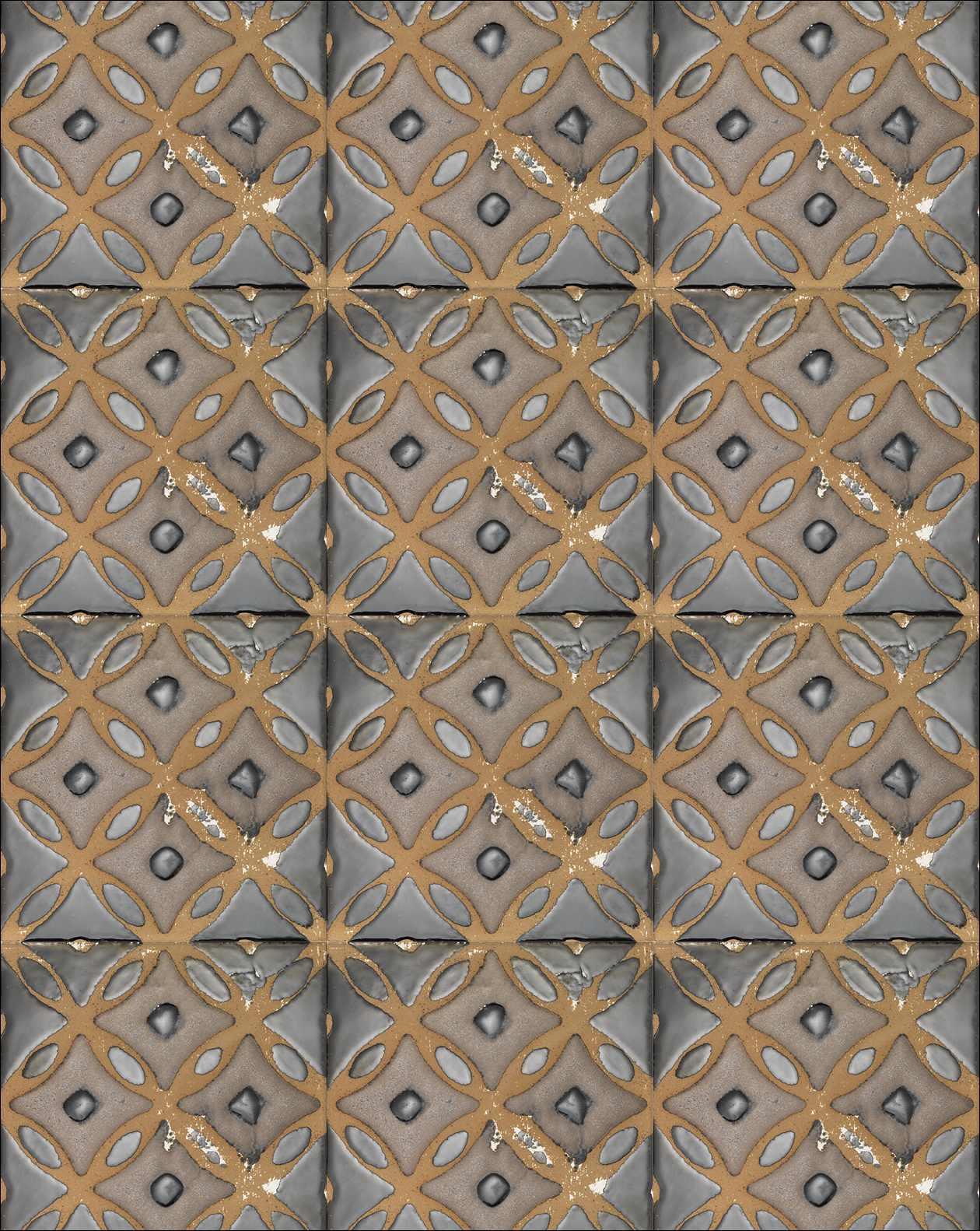Flora Tiles Clover Brown Garden wall covering