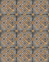 Flora Tiles Clover Brown Garden wall covering