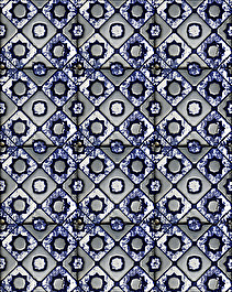 Flora Tiles Freesia Blue wall covering