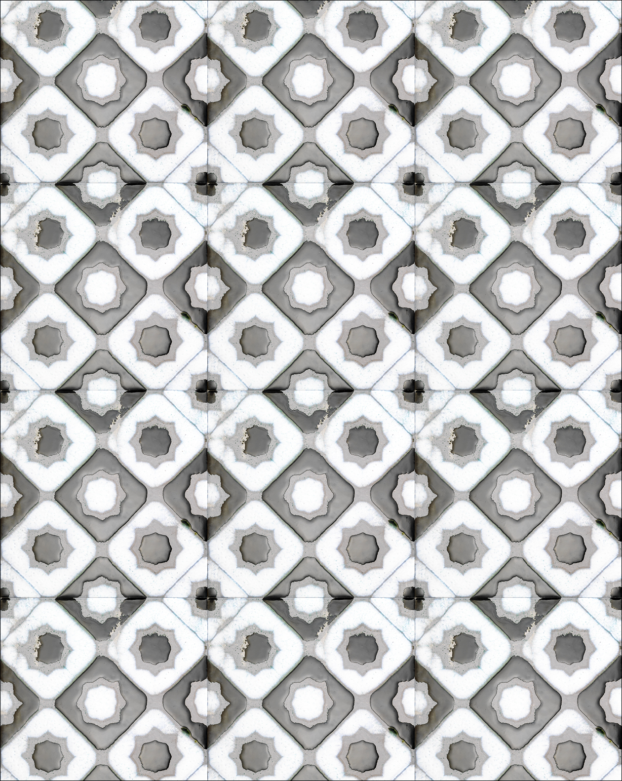 Flora Tiles Freesia White Musk wall covering