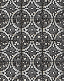 Flora Tiles Petunia Black wall covering