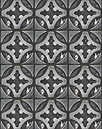 Flora Tiles Primrose Black wall covering
