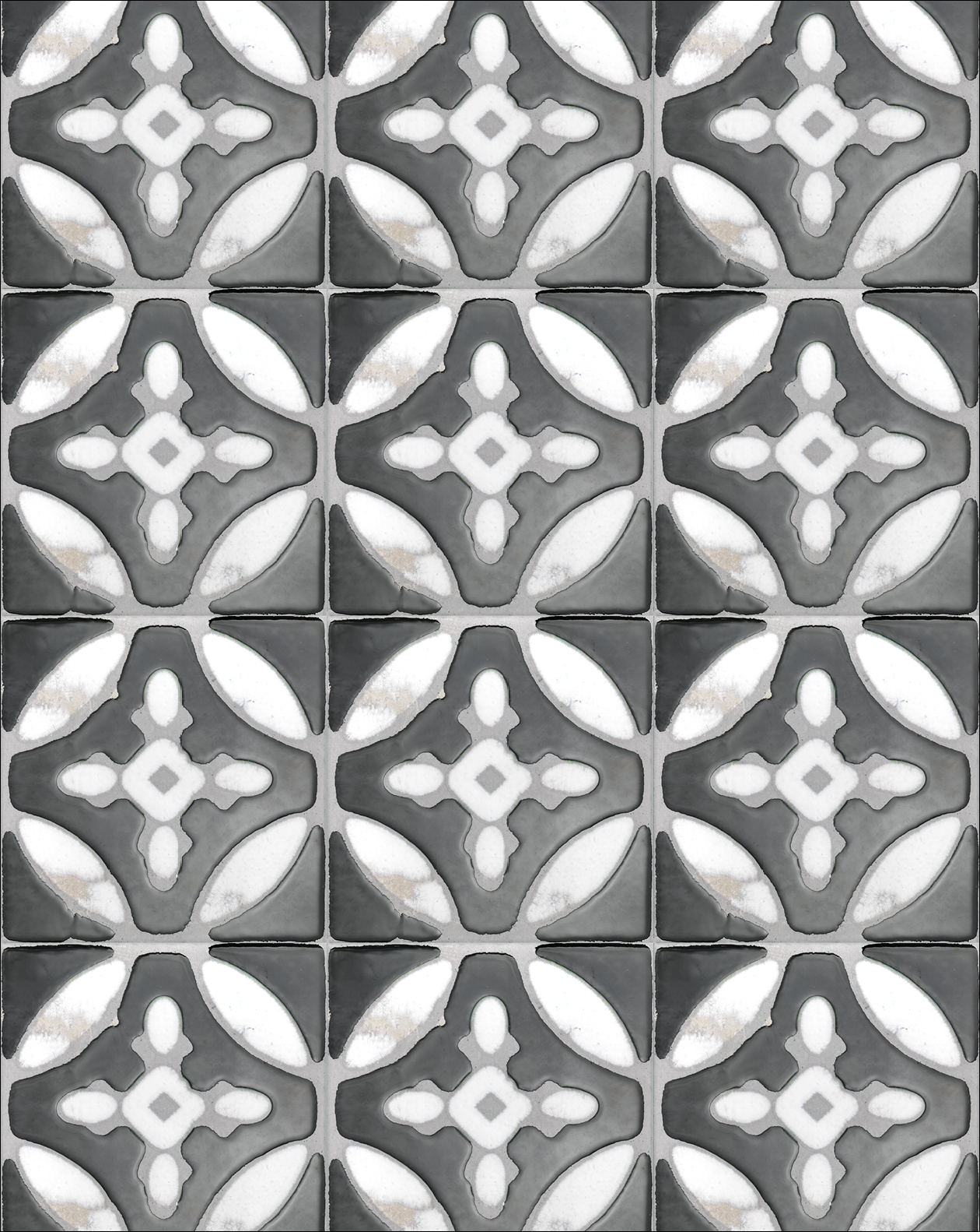 Flora Tiles Primrose White wall covering