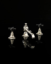 Jubilee Black Cross 3 hole basin set