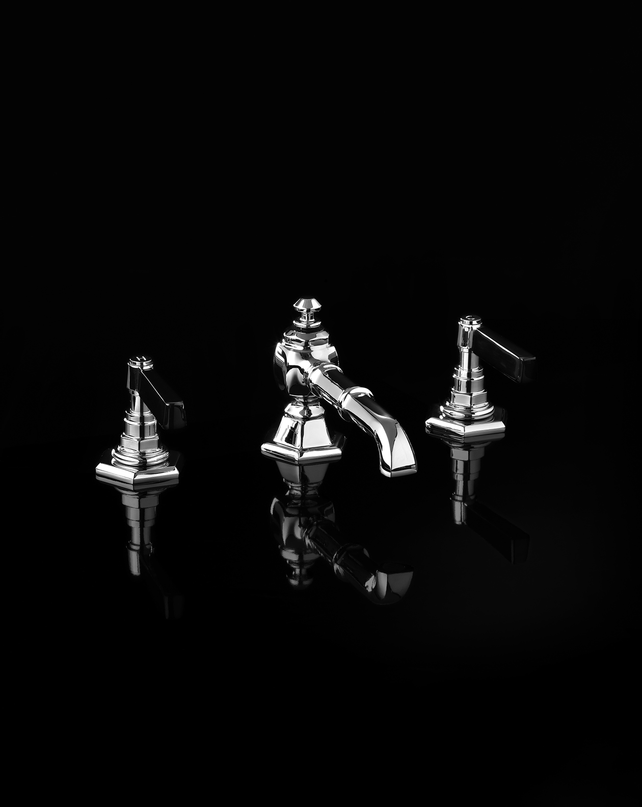 Jubilee Black Lever 3 hole basin set