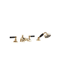 Jubilee Black Lever 4 hole bath set deck mounted